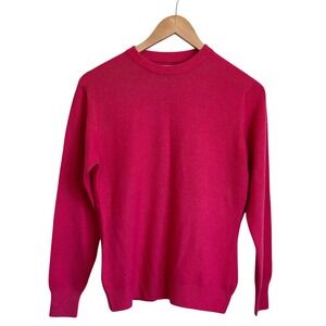 Vintage Cawdor Castle Womens 100% Cashmere Sweater Medium Pink Handmade Scotland